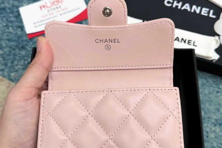 Ví CN Classic Flap Wallet Pink Lambskin SHW Màu Hồng