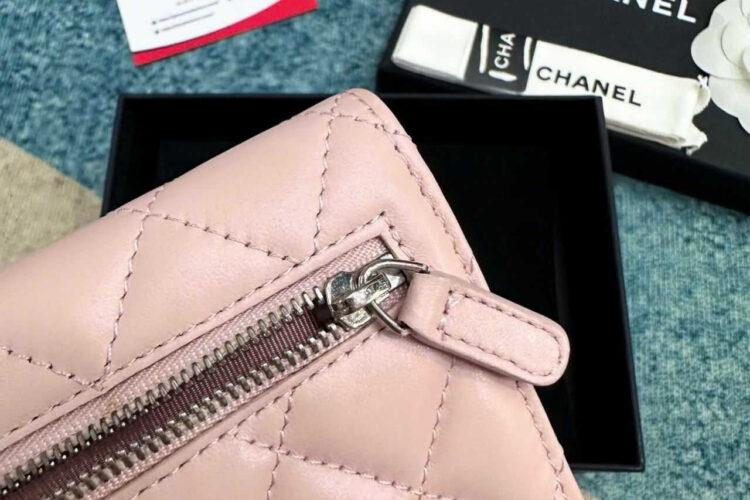 Ví CN Classic Flap Wallet Pink Lambskin SHW Màu Hồng