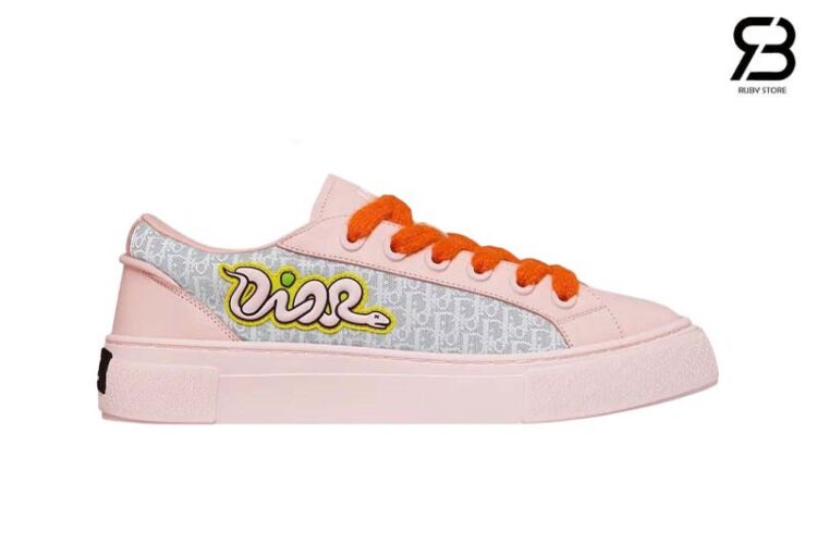 Giày Dior And Kaws B33 Pink Gray Calfskin Hồng Xám Best Deal