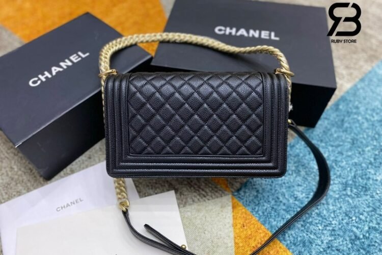 Túi CN Le Boy Medium Black Caviar GHW 25CM Màu Đen Siêu Cấp Sale