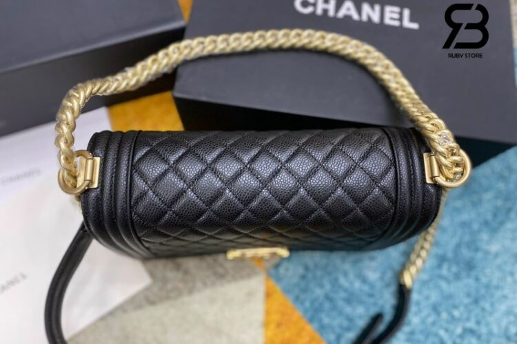 Túi CN Le Boy Medium Black Caviar GHW 25CM Màu Đen Siêu Cấp Sale