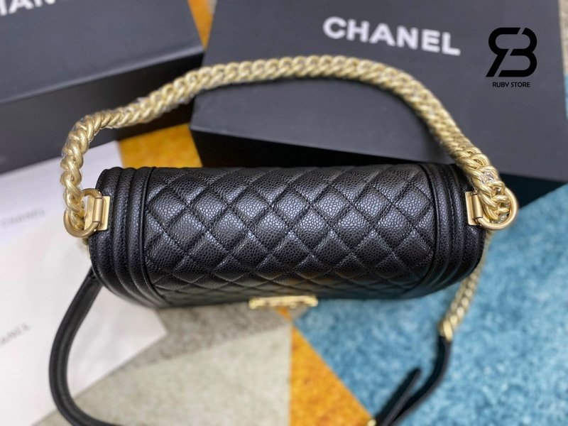 Túi CN Le Boy Medium Black Caviar GHW 25CM Màu Đen Siêu Cấp Sale