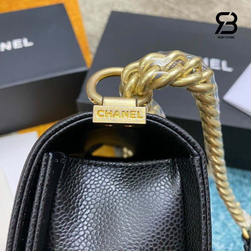 Túi CN Le Boy Medium Black Caviar GHW 25CM Màu Đen Siêu Cấp Sale
