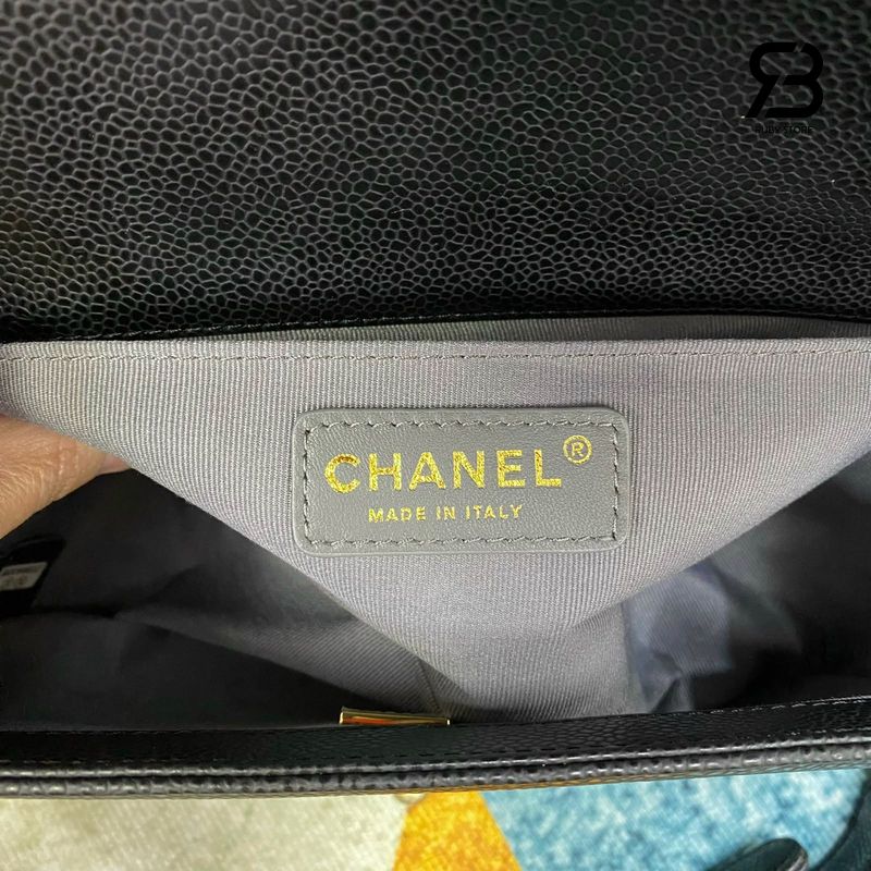 Túi CN Le Boy Medium Black Caviar GHW 25CM Màu Đen Siêu Cấp Sale
