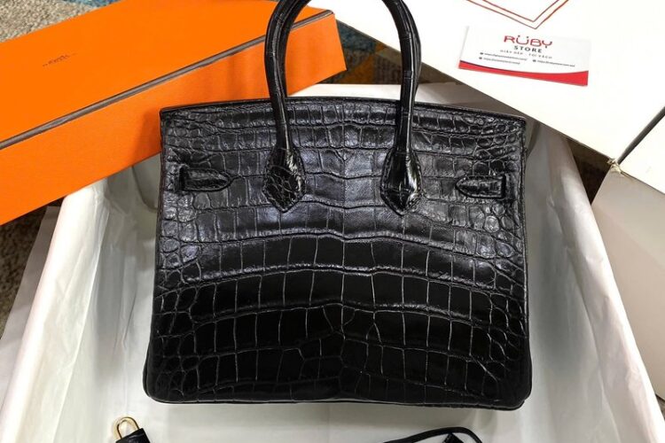 Túi Hermes Birkin 25 Black Noir Crocodile GHW Màu Đen Best Sale