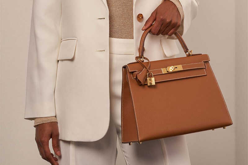 Túi Hermes Kelly 25 Brown Gold Epsom GHW nâu