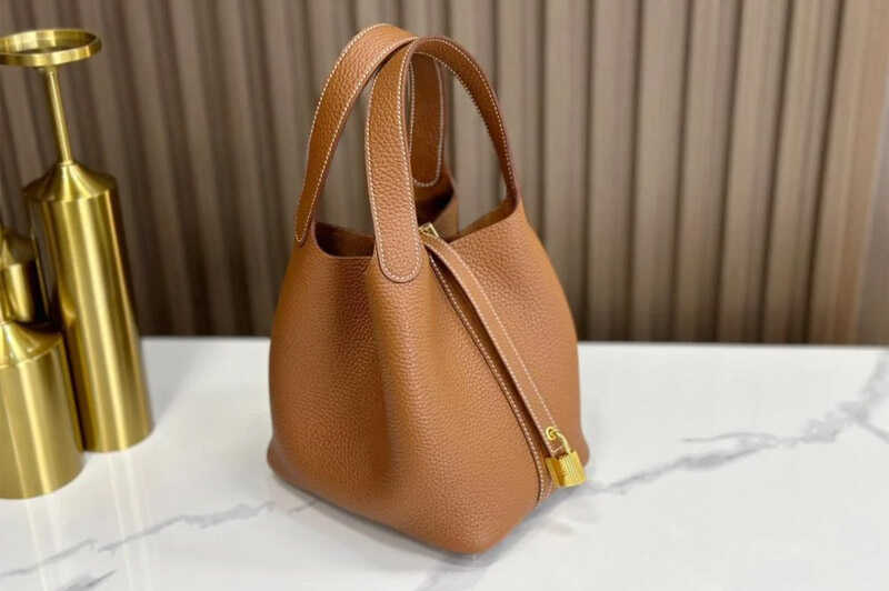 Túi Hermes Picotin 18 Gold Brown TC Leather GHW