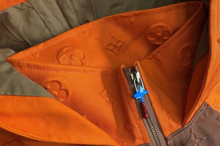 Áo Khoác LV Monogram Hooded Denim Jacket Nâu Cam