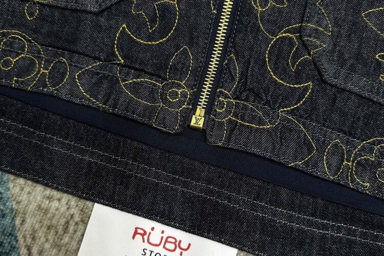 Áo LV Embroidered Denim Workwear Jacket
