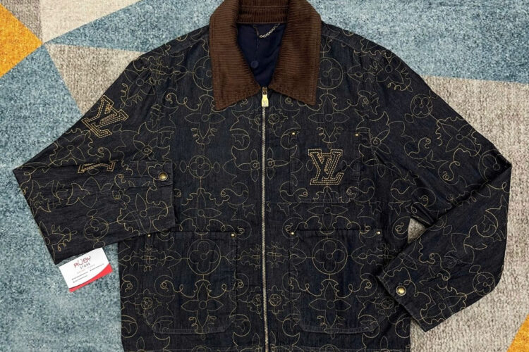 Áo LV Embroidered Denim Workwear Jacket