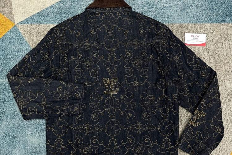 Áo LV Embroidered Denim Workwear Jacket