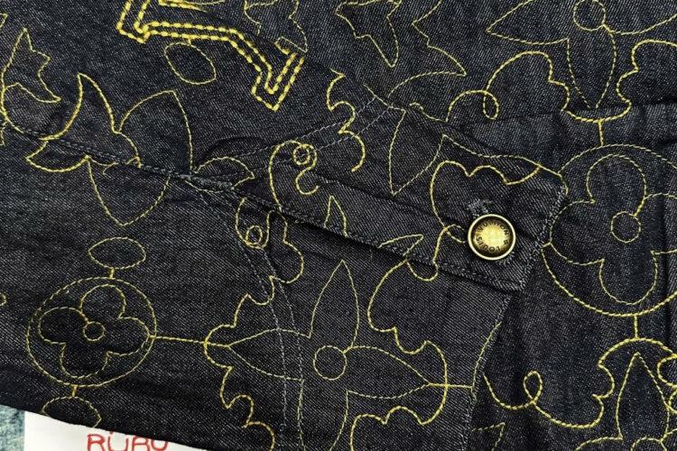 Áo LV Embroidered Denim Workwear Jacket