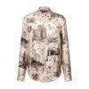 Áo LV Long-Sleeved Silk Shirt Allover Monogram City Walk Print