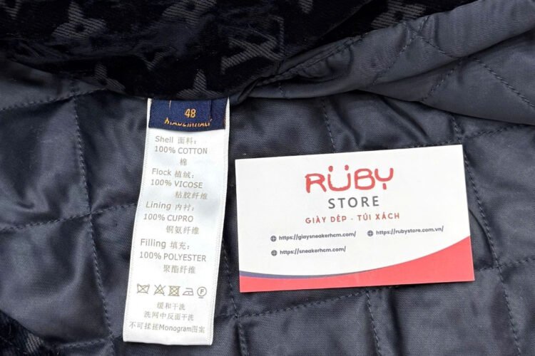 Áo LV Monogram Bleached Denim Jacket Xanh Dương