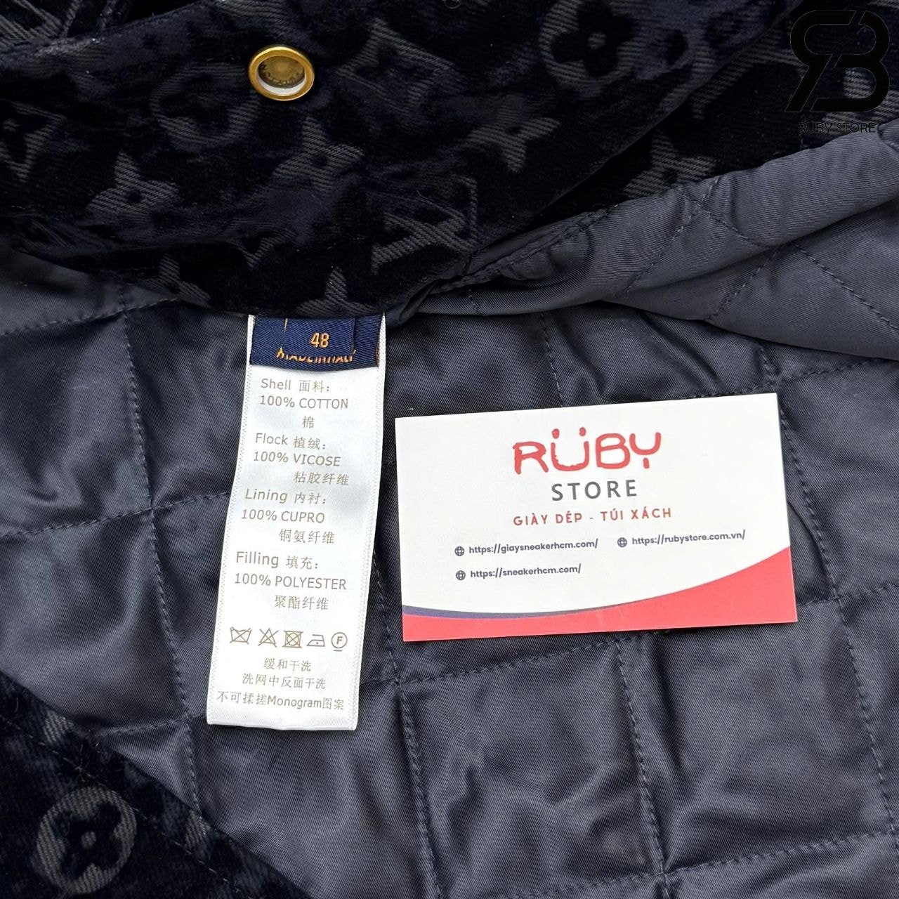 Áo LV Monogram Bleached Denim Jacket Xanh Dương