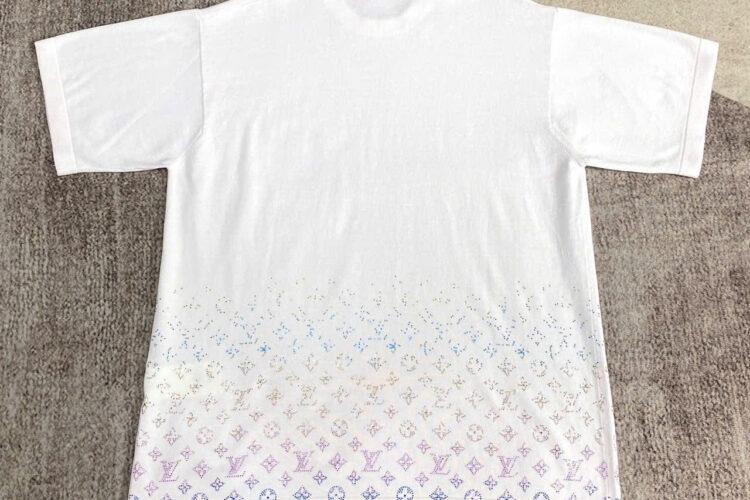 Áo LV Monogram Gradient Embellished Short-Sleeved Crewneck