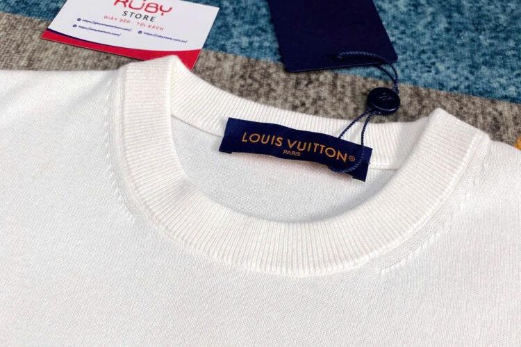 Áo LV Monogram Gradient Embellished Short-Sleeved Crewneck