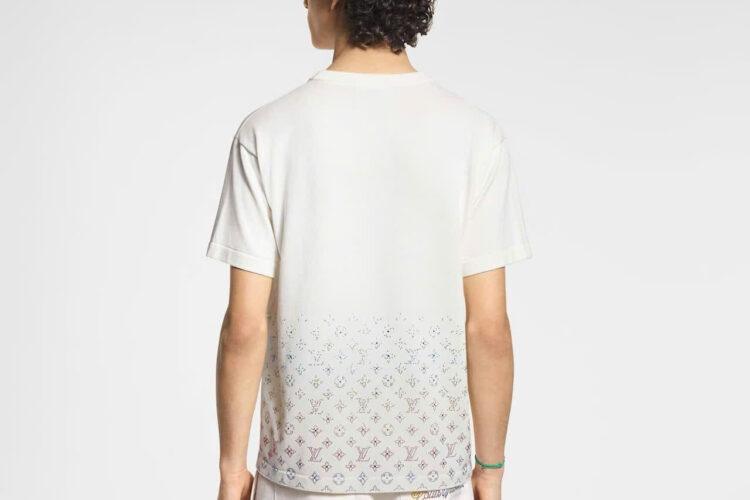 Áo LV Monogram Gradient Embellished Short-Sleeved Crewneck