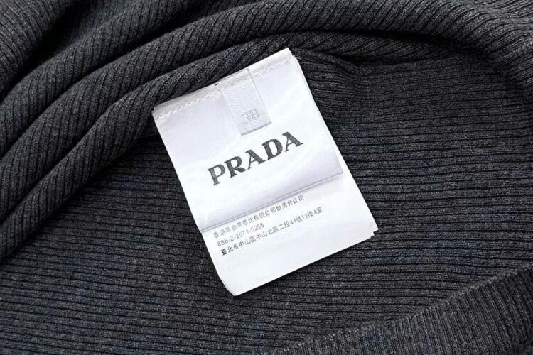 Áo Len Prada Logo-Intarsia Wool Jumper Grey Màu Xám