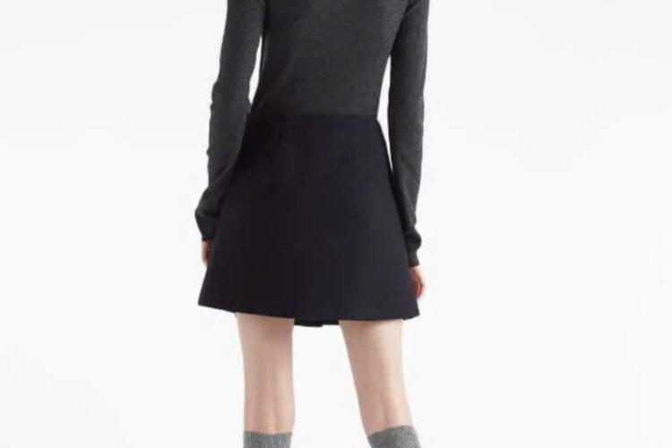 Áo Len Prada Logo-Intarsia Wool Jumper Grey Màu Xám