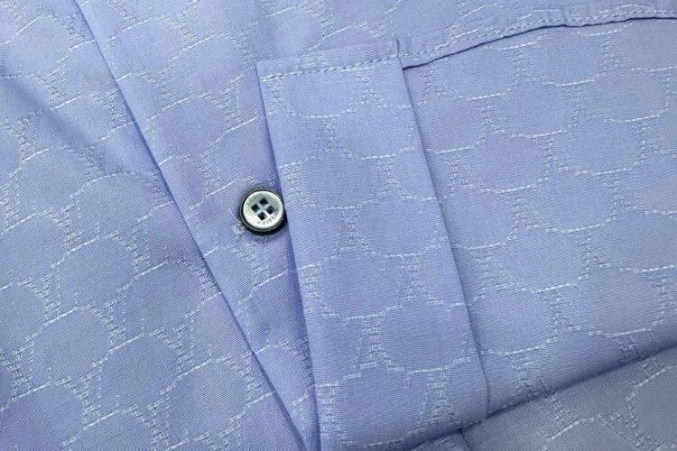 Áo Sơ Mi LV Classic Shirt Fishnet Sky Blue Xanh Dương