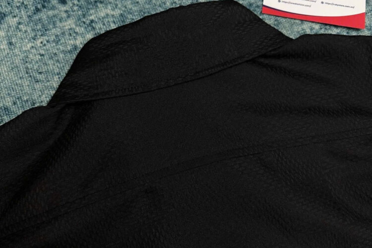 Áo Sơ Mi LV Jacquard Damier Long-Sleeved Silk Shirt Màu đen