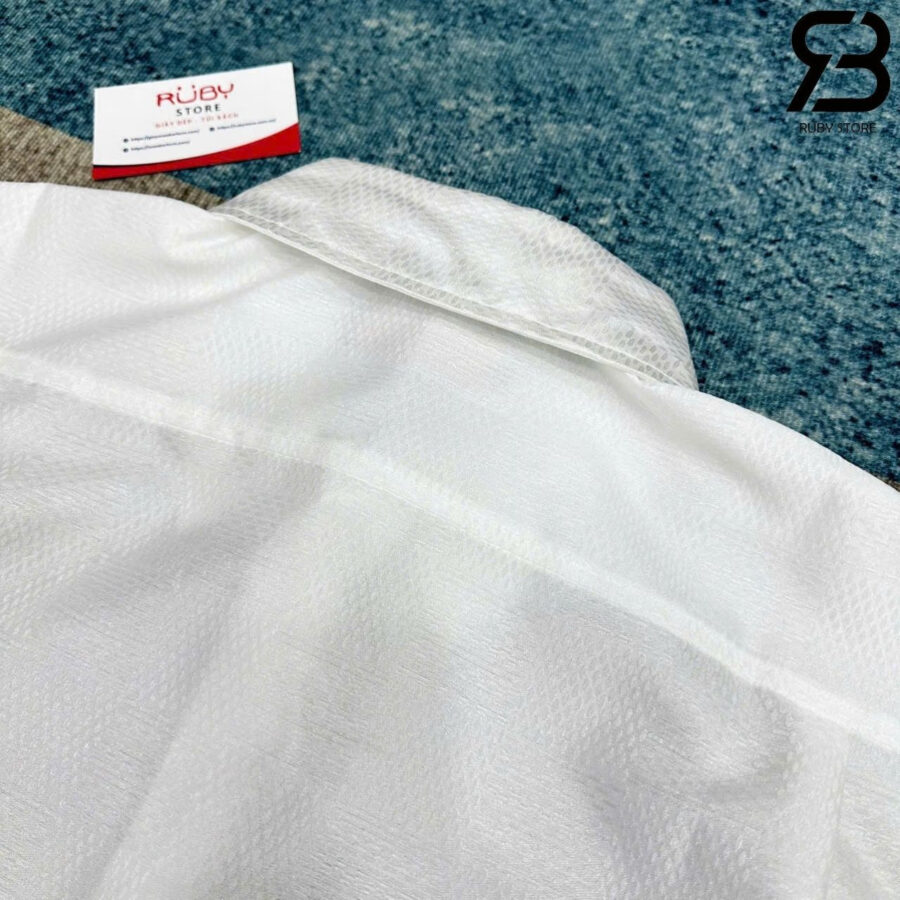 Áo Sơ Mi LV Jacquard Damier Long-Sleeved Silk Shirt Màu đen