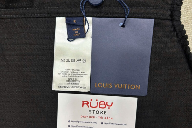 Áo Sơ Mi LV Long-Sleeved LV Blason Embellished Corduroy Shirt
