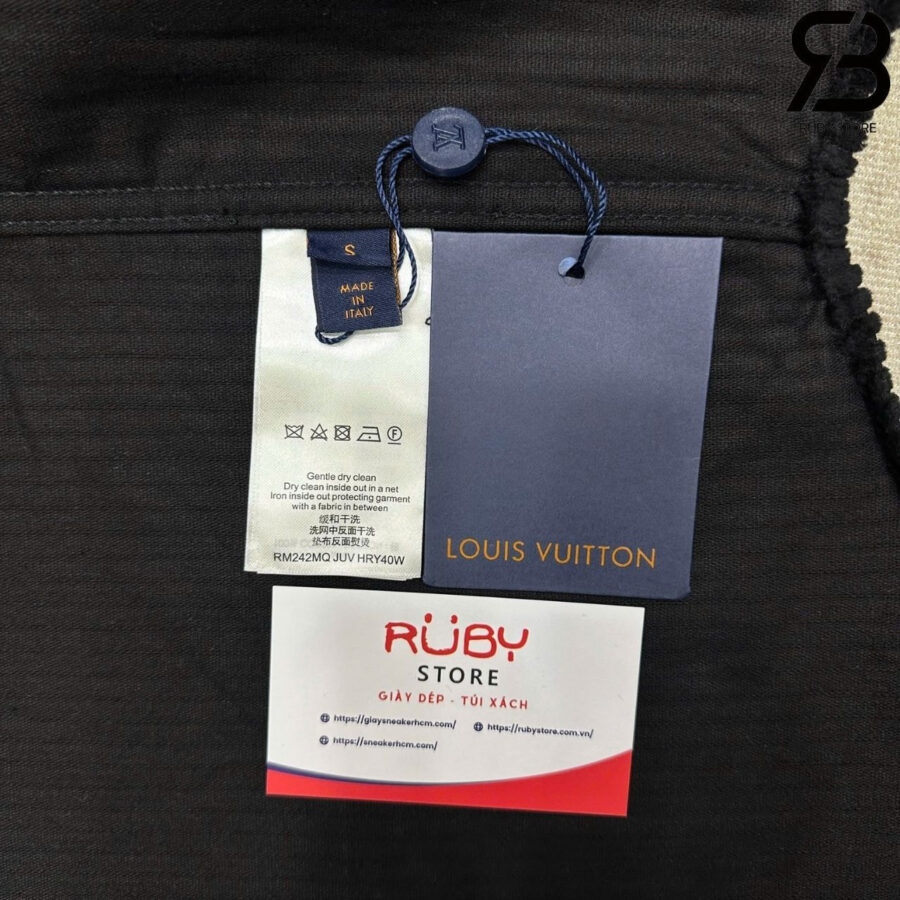 Áo Sơ Mi LV Long-Sleeved LV Blason Embellished Corduroy Shirt