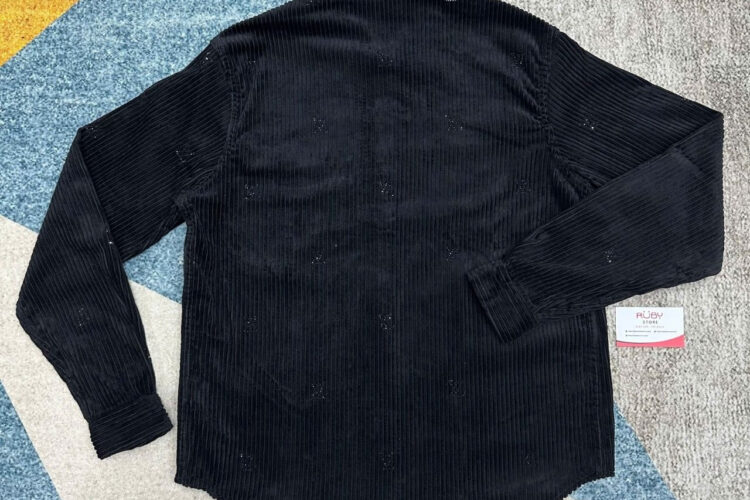 Áo Sơ Mi LV Long-Sleeved LV Blason Embellished Corduroy Shirt