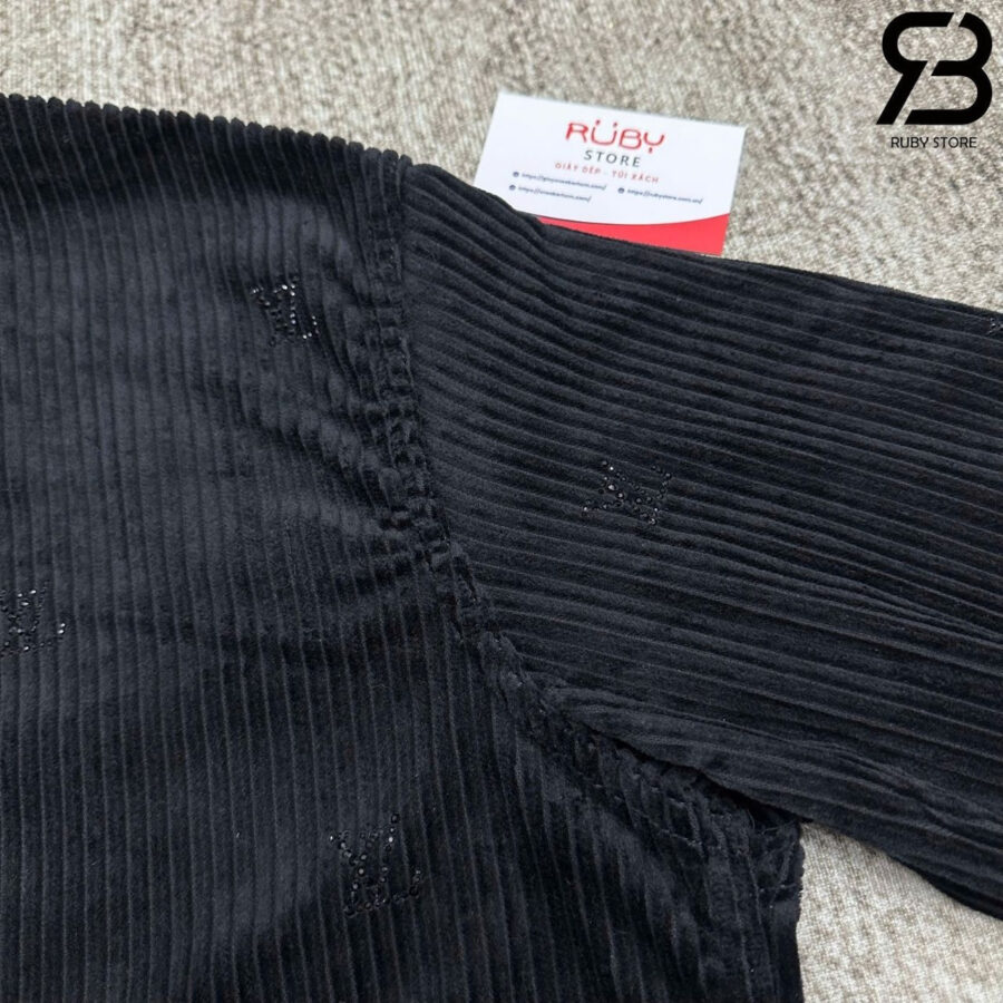 Áo Sơ Mi LV Long-Sleeved LV Blason Embellished Corduroy Shirt