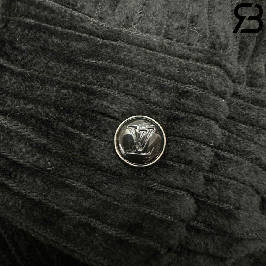 Áo Sơ Mi LV Long-Sleeved LV Blason Embellished Corduroy Shirt