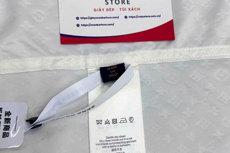 Áo Sơ Mi LV Mini Monogram Silk Evening Shirt Màu Trắng