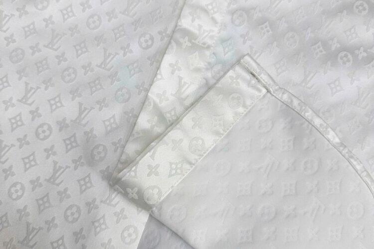 Áo Sơ Mi LV Mini Monogram Silk Evening Shirt Màu Trắng