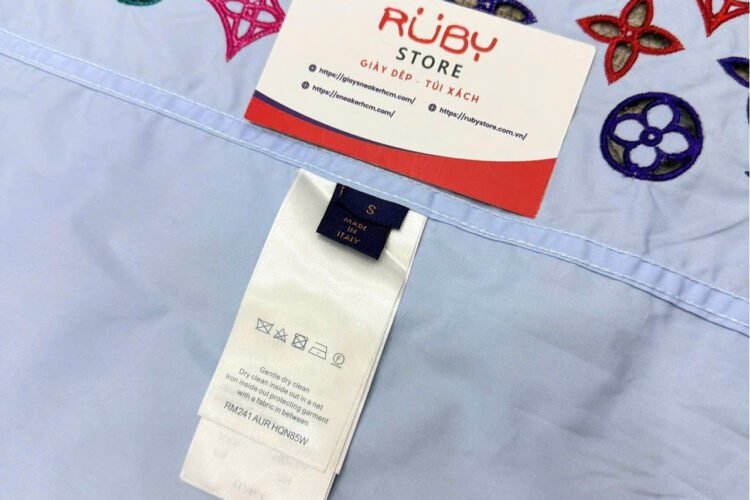 Áo Sơ Mi LV Monogram Flowers Embroidered Short-Sleeved Shirt