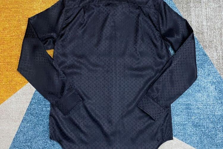 Áo Sơ Mi LV Monogram Long-Sleeved Silk Shirt Màu đen