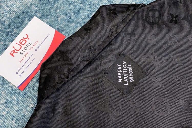 Áo Sơ Mi LV Monogram Moire Jacquard Short-Sleeved Silk Shirt Đen