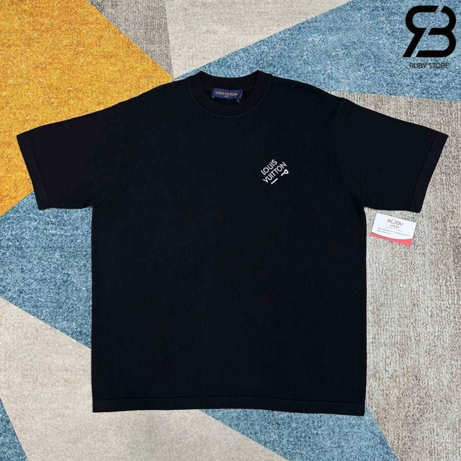 Áo Thun LV Signature Short-Sleeved T-Shirt Black Màu đen