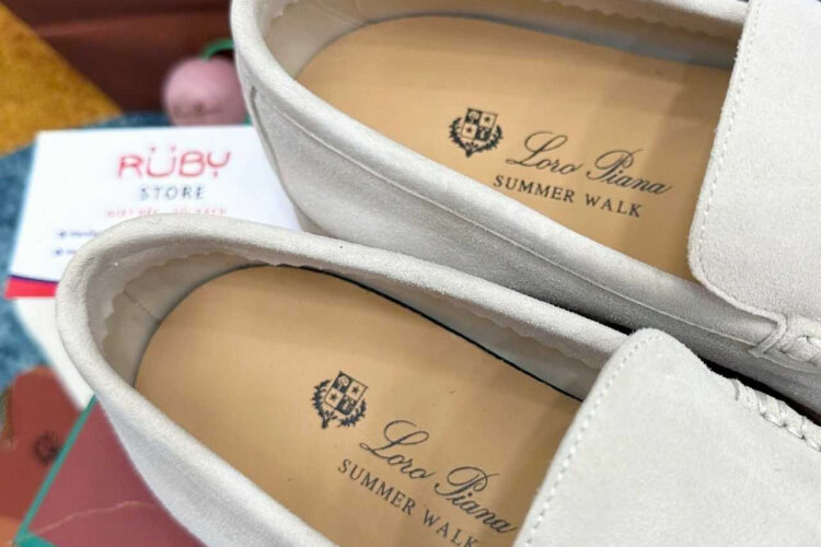 Giày Loro Piana Summer Walk Suede Nougat Màu Kem