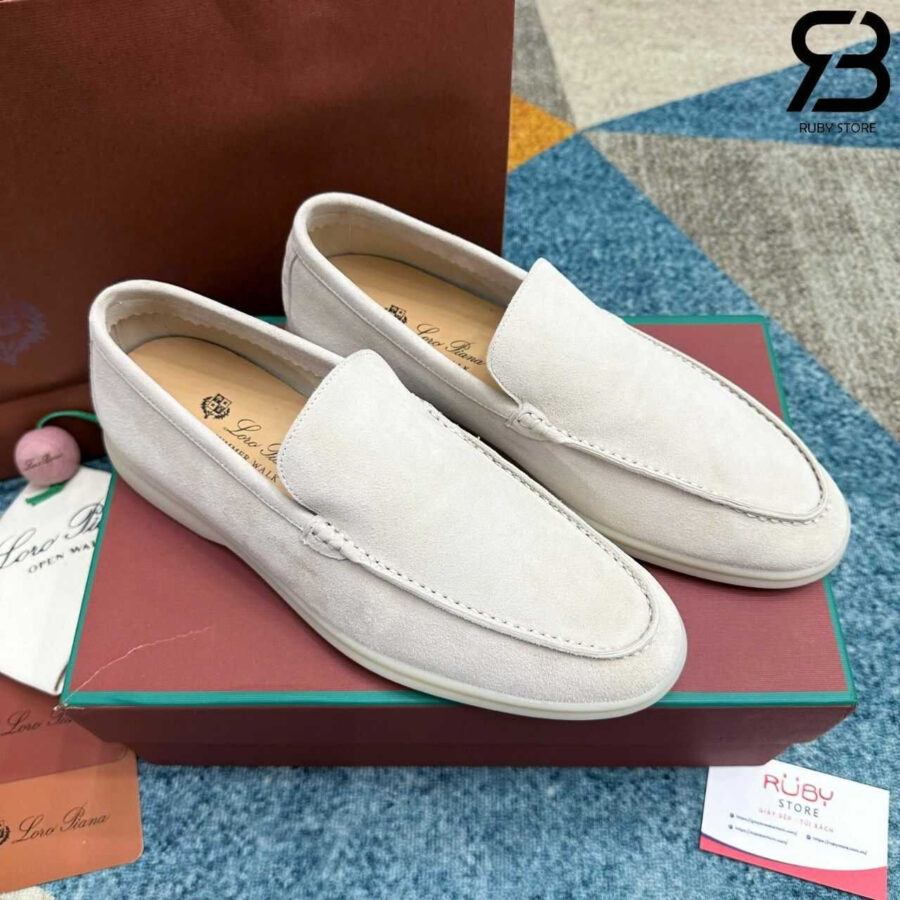 Giày Loro Piana Summer Walk Suede Nougat Màu Kem