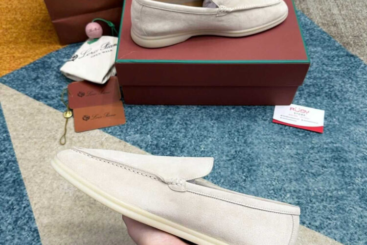 Giày Loro Piana Summer Walk Suede Nougat Màu Kem