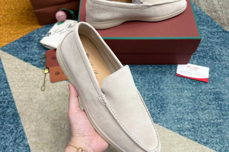 Giày Loro Piana Summer Walk Suede Nougat Màu Kem