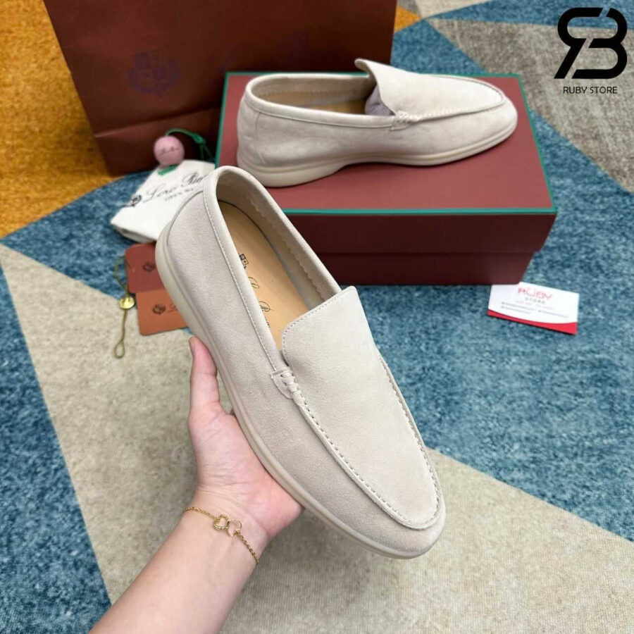 Giày Loro Piana Summer Walk Suede Nougat Màu Kem
