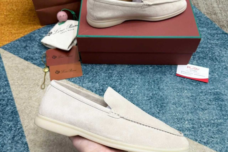 Giày Loro Piana Summer Walk Suede Nougat Màu Kem