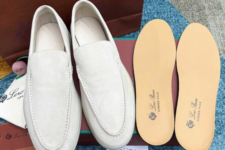 Giày Loro Piana Summer Walk Suede Nougat Màu Kem