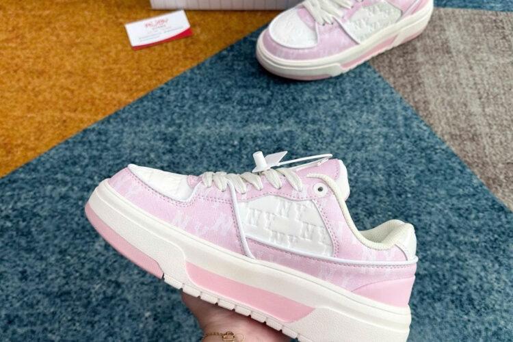 Giày MLB Chunky Liner Classic Monogram NY White Pink Trắng Hồng