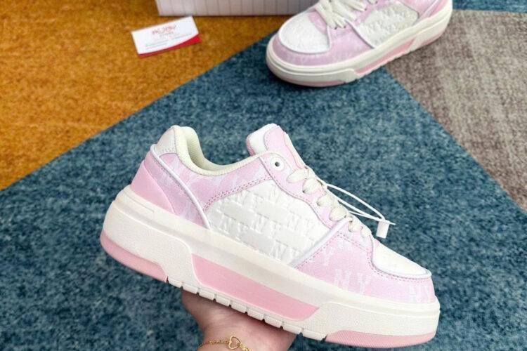 Giày MLB Chunky Liner Classic Monogram NY White Pink Trắng Hồng