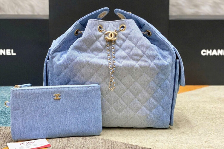 Túi CN 25 Medium Handbag Blue Denim Size 40 Xanh Dương
