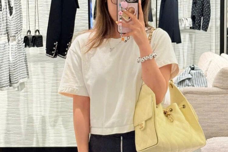 Túi CN 25 Small Handbag Light Yellow Caviar Size 30 Vàng Nhạt