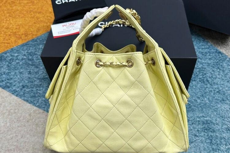 Túi CN 25 Small Handbag Light Yellow Caviar Size 30 Vàng Nhạt